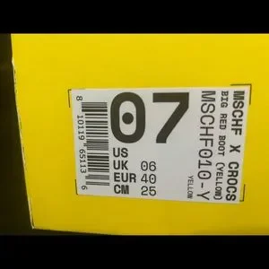 IN HAND-CROCS x MSCHF-Big Red Boot “YELLOW”-US Men\'s 11-NEW IN BOX Mschf Big Timberland Boots | TikTok main image 4